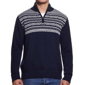 NWT - Weatherproof Vintage Men's Quarter Zip Blue Sweater - Size L